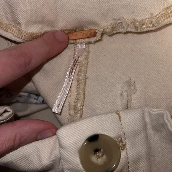 Free People Pleated Carrot Cropped Pants Ecru Size 6 - Picture 9 of 12